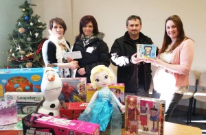 From left to right, Lorraine Charalbois-Thim (NEOFACS), Jackie Ladouceur, (Imerys Talc), Guy Graine (Imerys Talc), Brooke Ballantyne (NEOFACS)